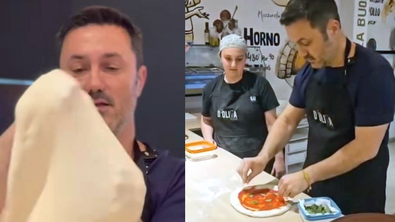 Una visita, una reunión y una pizza amasada